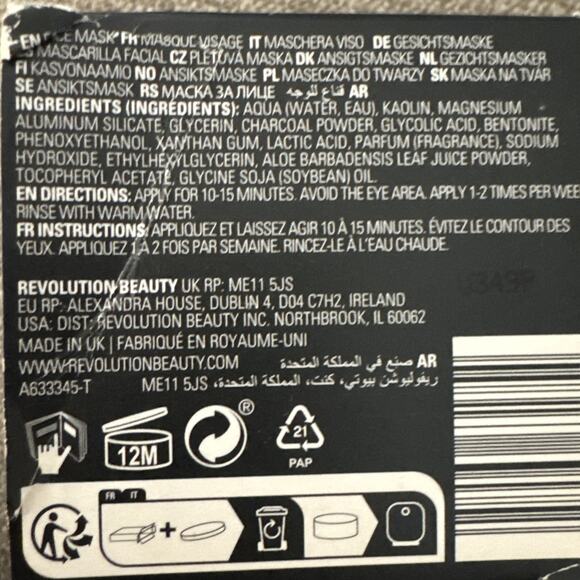 Revolution Skin Blemish Charcoal & Glycolic Acid Face Mask Cream 1.69 oz. - Picture 3 of 5